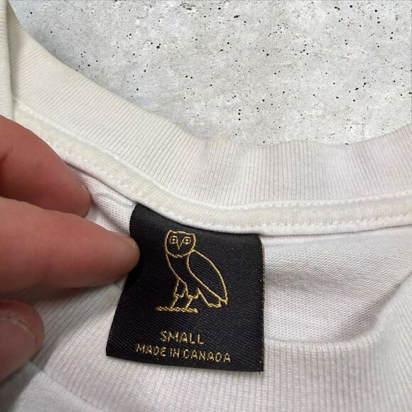 OVO October’s Very Own T-Shirt Men’s Small Cream White Logo Tee Made in Canada - Picture 8 of 10